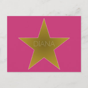 Carte Postale Rock Star Anniversaire Merci Postcard Pink Gold