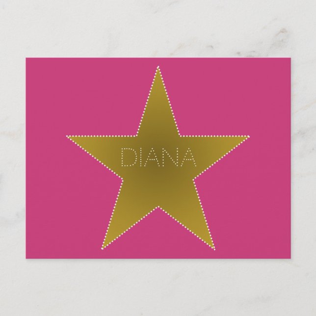 Carte Postale Rock Star Anniversaire Merci Postcard Pink Gold (Devant)