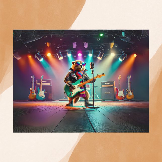 Carte Postale Rock Star Groundhog (Créateur téléchargé)