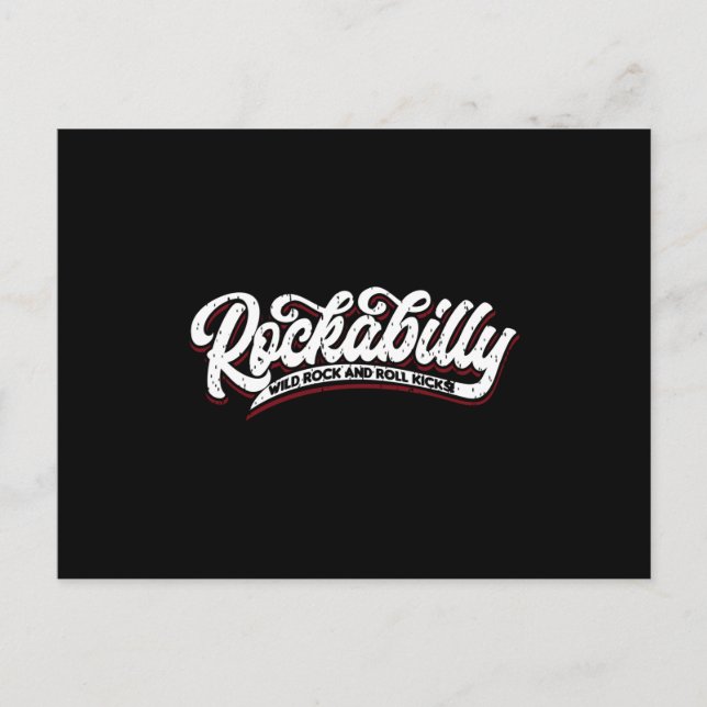 Carte Postale Rockabilly Wild Rock N Roll - Typo - neg (Devant)