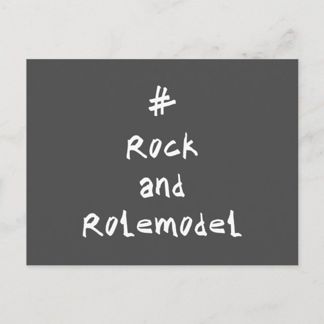 Carte Postale #RockandRolemodel - Blanc. (Devant)