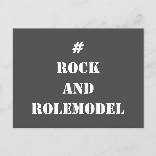 Carte Postale #RockandRolemodel - Blanc Modifiable. (Devant)