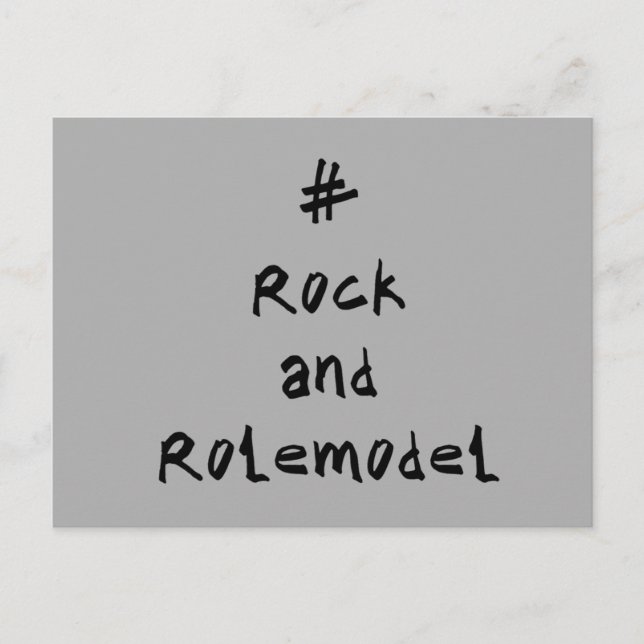 Carte Postale #RockandRolemodel - Noir. (Devant)