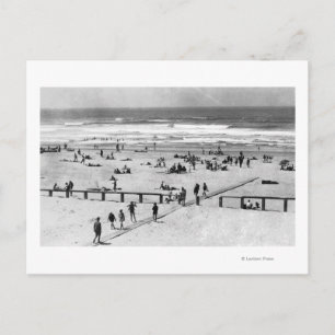 Carte Postale Rockaway, Oregon Beach Scene and Swimmers