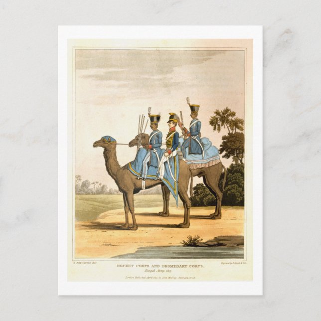 Carte Postale Rocket Corps et Dromedary Corps, Bengale Army 1817 (Devant)