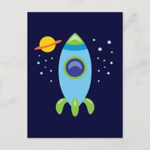 Carte Postale Rocket Retro