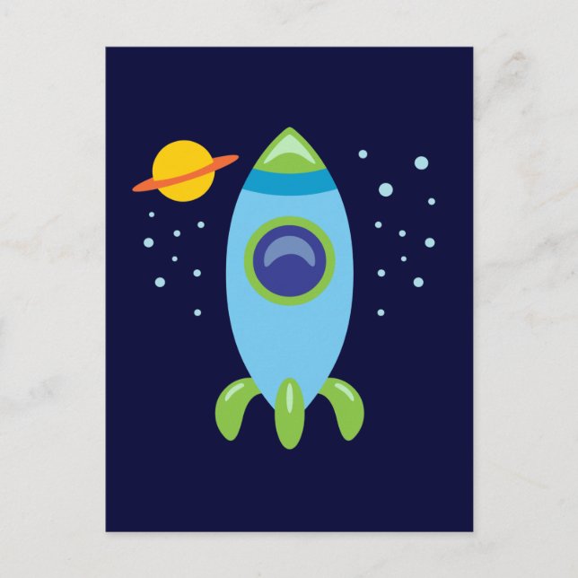 Carte Postale Rocket Retro (Devant)