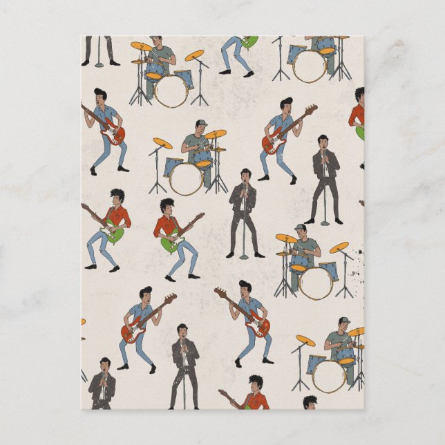 Carte Postale Rockeurs Hillbill Vintage (Devant)