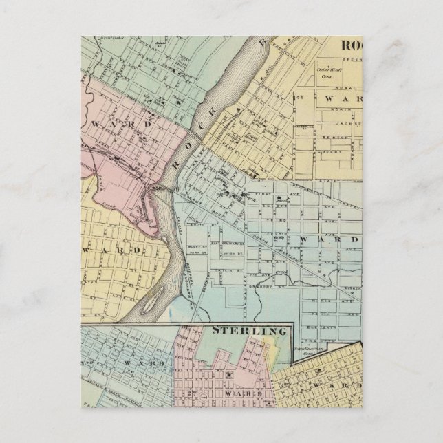 Carte Postale Rockford, Sterling et Rock Falls (Devant)