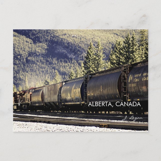 Carte Postale Rockies & Trains, Alberta Canada (photo d'art) (Devant)