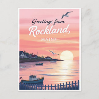 Carte Postale Rockland, Maine – Coastal Sunsets vintage