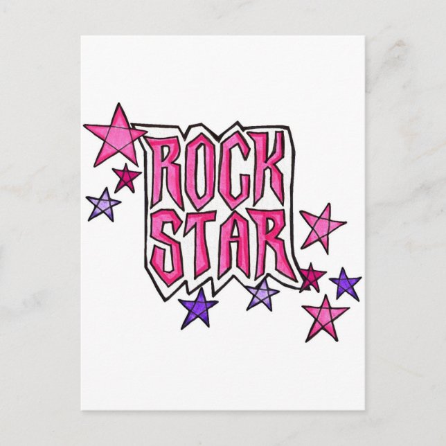 Carte Postale RockStar dans PInk (Devant)