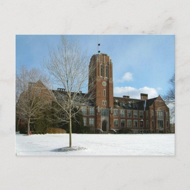 Carte Postale Rockwell en hiver au Grove City College (Devant)