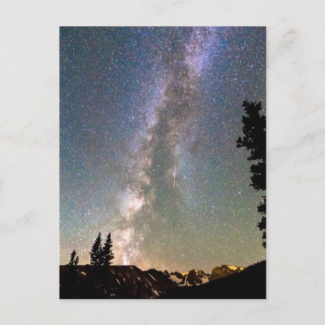 Carte Postale Rocky Mountain Milky Way et Falling Star (Devant)