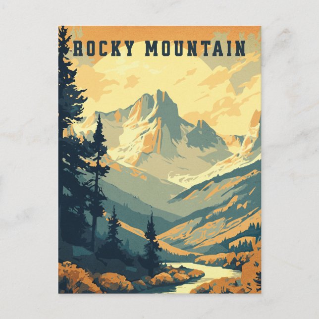 Carte Postale Rocky Mountain Travel vintage (Devant)