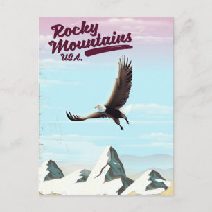 Carte Postale Rocky Mountains USA Affiche de voyage Vintage