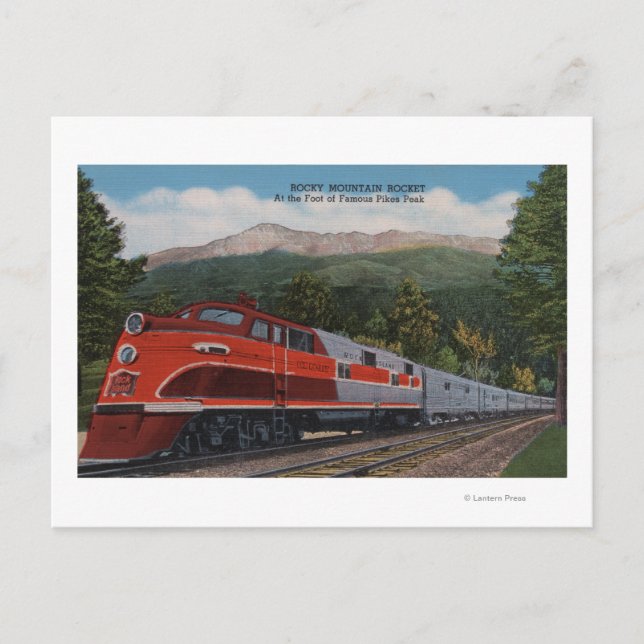 Carte Postale Rocky Mt. Rocket (Train), Pikes Peak, Colorado (Devant)