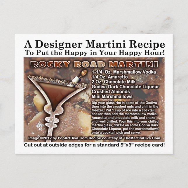 Carte postale Rocky Road Martini Recette (Devant)