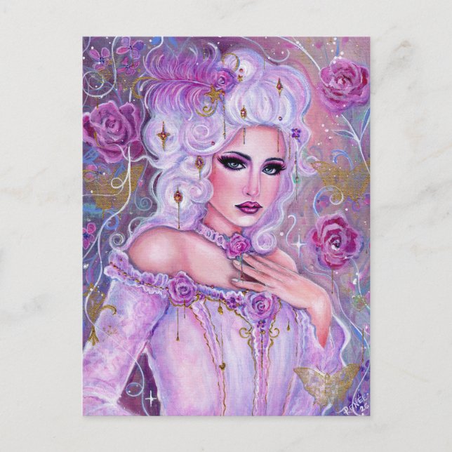 Carte Postale Rococo valentine fantasy art by Renee Lavoie (Devant)