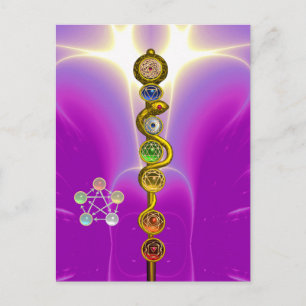 CARTE POSTALE RODE D'ASCLEPIUS 7 CHAKRAS, YOGA, ÉNERGIE SPIRITUE