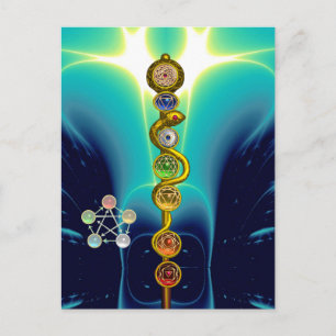 CARTE POSTALE RODE D'ASCLEPIUS 7 CHAKRAS, YOGA, ÉNERGIE SPIRITUE
