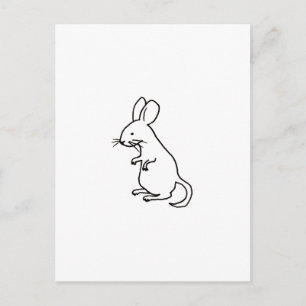 Carte Postale Rodent rat trait d'encre de souris dessin logo