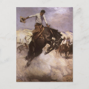 Carte Postale Rodeo Cowboy vintage, Breezy Riding par WHD Koerne