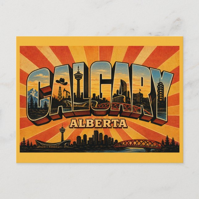 Carte Postale Rodéo et énergie de Calgary en Alberta (Devant)