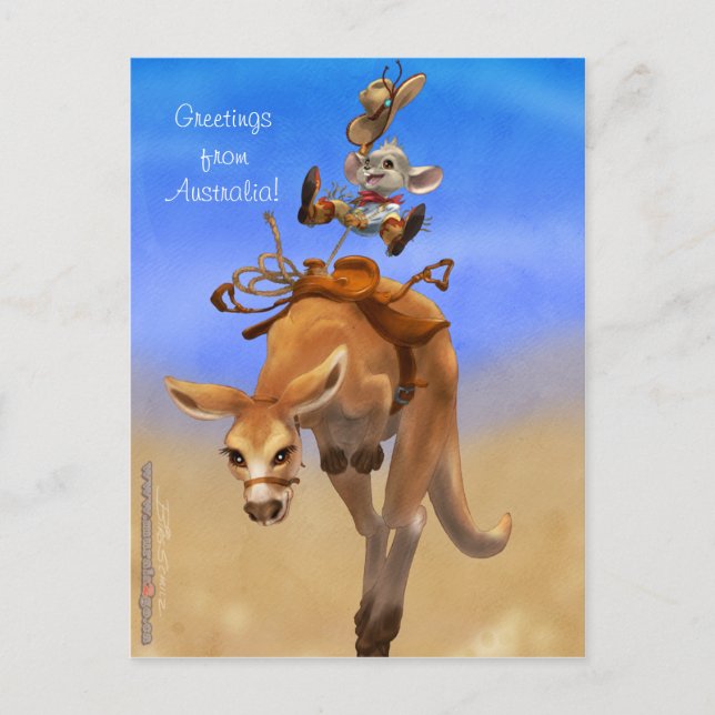 Carte Postale Rodeo Mouse et Rodeo Roo (Devant)