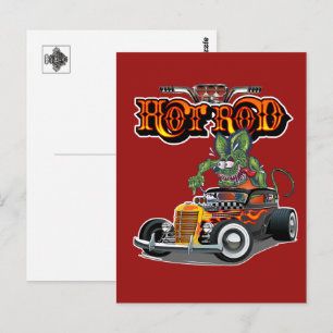 Carte Postale Rodéo rétro dessin animé