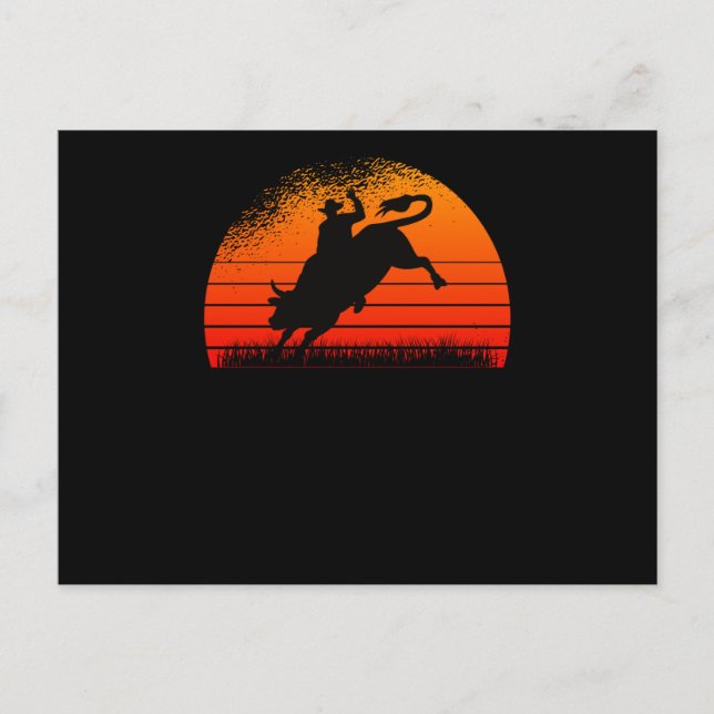 Carte Postale Rodeo Western Cowboy Wild West Retro Bull (Devant)