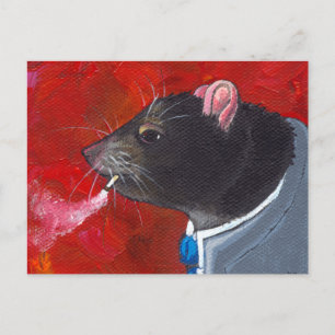 Carte Postale Rodney the Rat - costume d'affaires fumant art uni