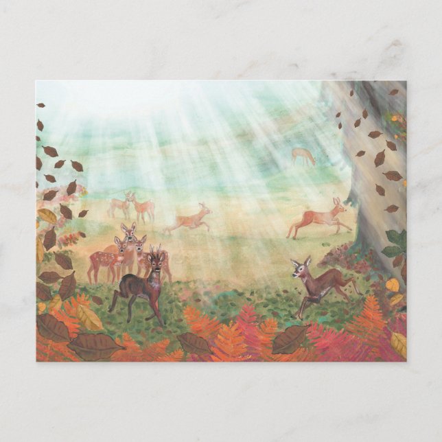 Carte Postale Roe Deer Capreolus capreolus dans la lumière du so (Devant)