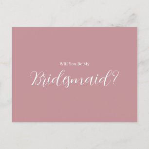 Carte Postale ROE Pink & White Simple Bridesmaid