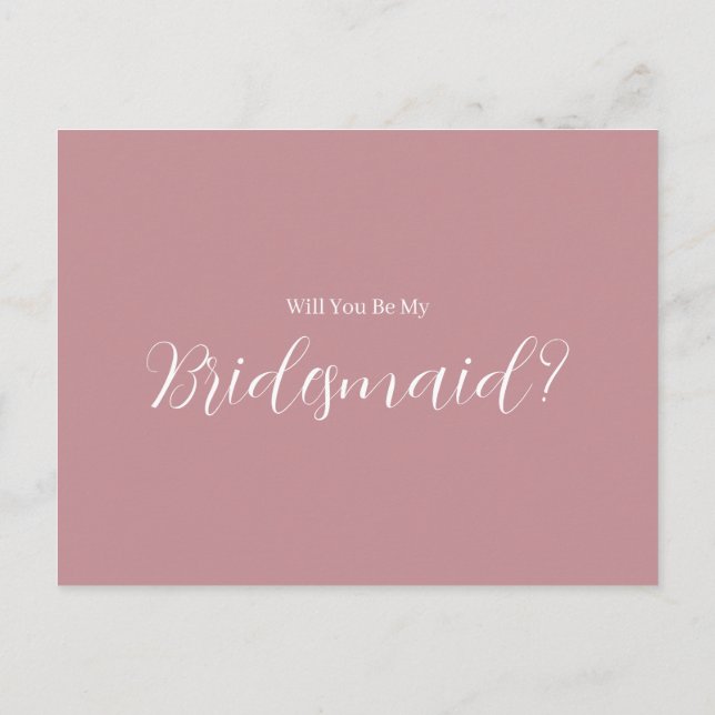 Carte Postale ROE Pink & White Simple Bridesmaid (Dos)