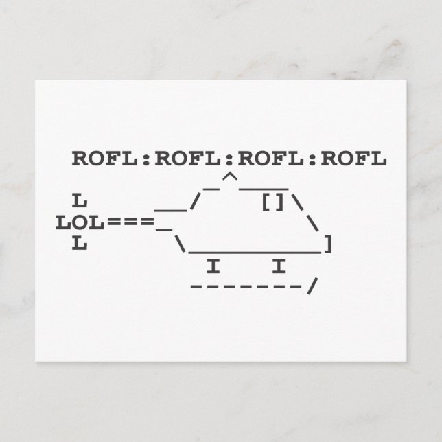 CARTE POSTALE ROFLCOPTER ROFL LOL LOLSPEAK (Devant)