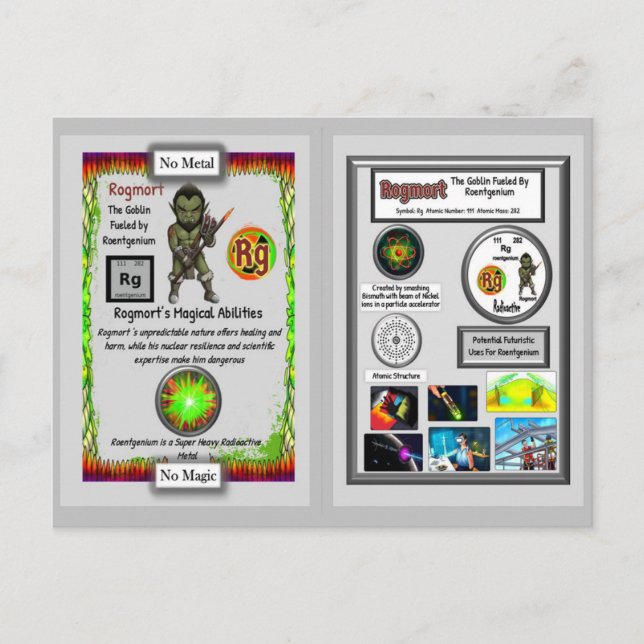 Carte Postale Rogmort Presents Roentgenium Trading Card (Devant)