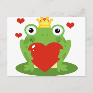 Carte Postale Roi de grenouille avec coeur