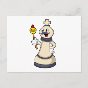 Carte Postale Roi de pièce d'échecs aux échecs.PNG