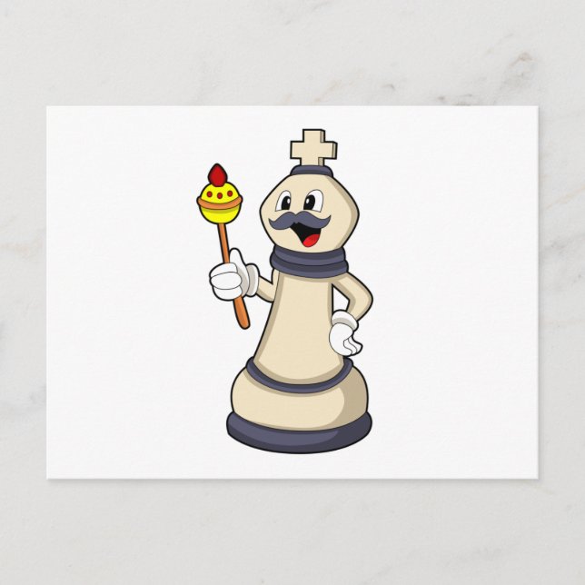 Carte Postale Roi de pièce d'échecs aux échecs.PNG (Devant)