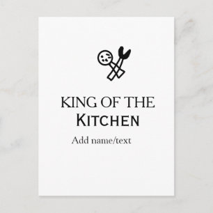 Carte Postale Roi du chef de cuisine ajouter un nom couronne ha