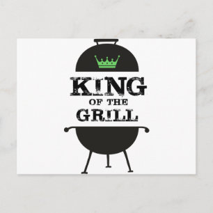 Carte Postale Roi Du Grill, Couronne Verte Noire