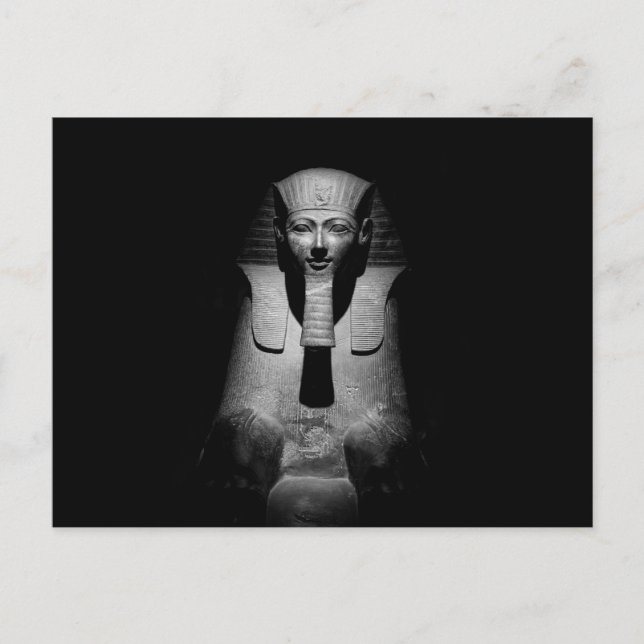 Carte Postale Roi pharaon noir et blanc (Devant)