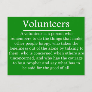 Carte Postale Rôle des bénévoles