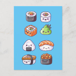 Carte Postale Roll japonais de sushi