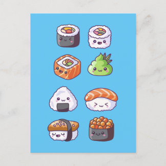 Carte Postale Roll japonais de sushi