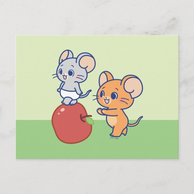 Carte Postale Rollage Anime Tuffy et Jerry Apple (Devant)