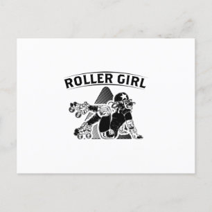 Carte Postale Roller Derby Girl   Idées cadeaux de patinage en l