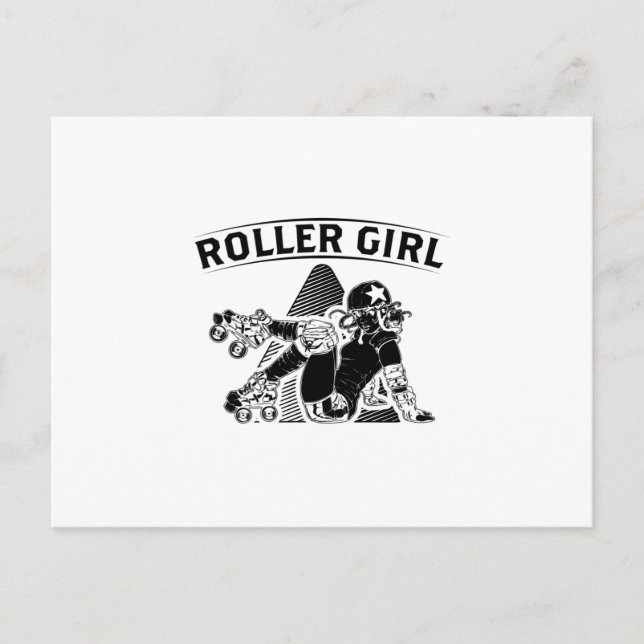 Carte Postale Roller Derby Girl | Idées cadeaux de patinage en l (Devant)