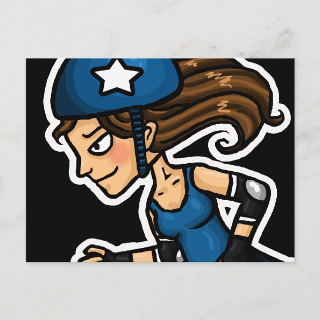 Carte Postale Roller Derby Jammer (Devant)
